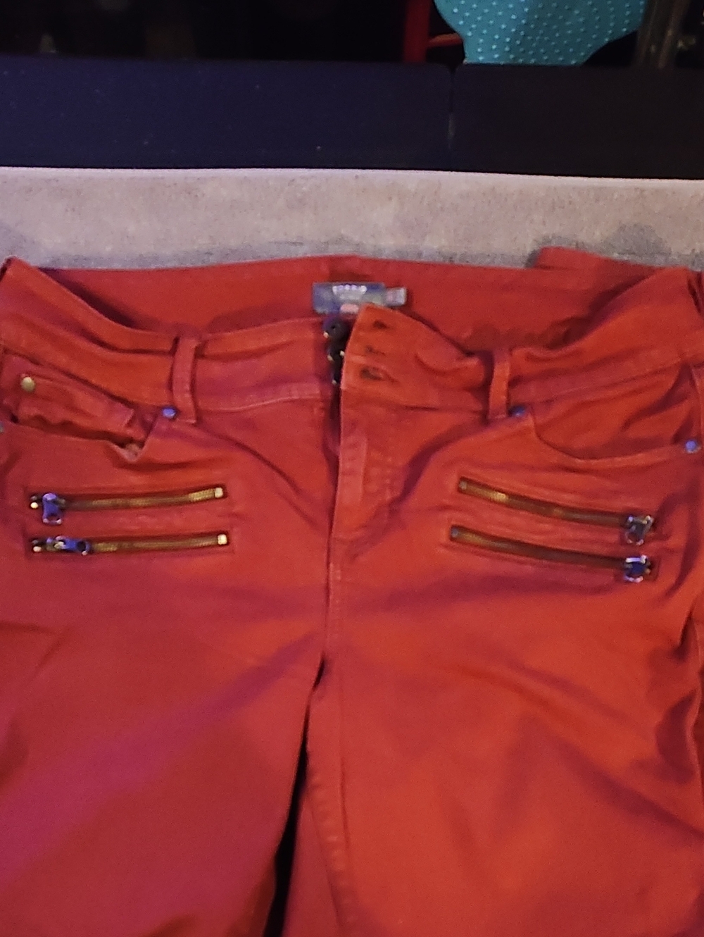 torrid Red Raisin Skinny Jeans with Multi-Zip Detail